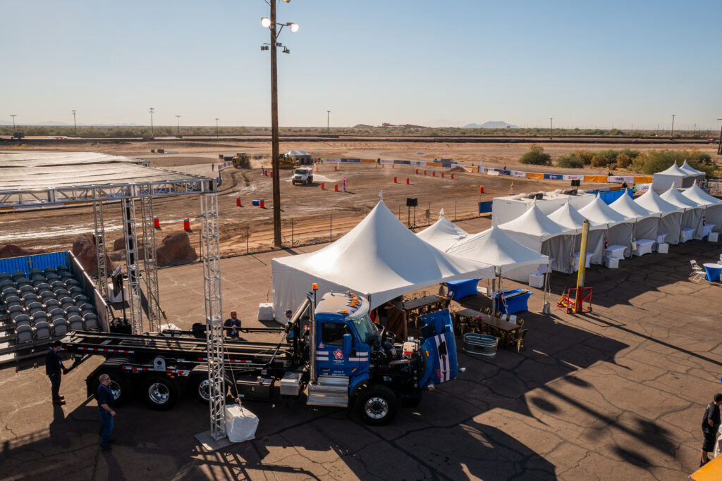 Republic services tent set up