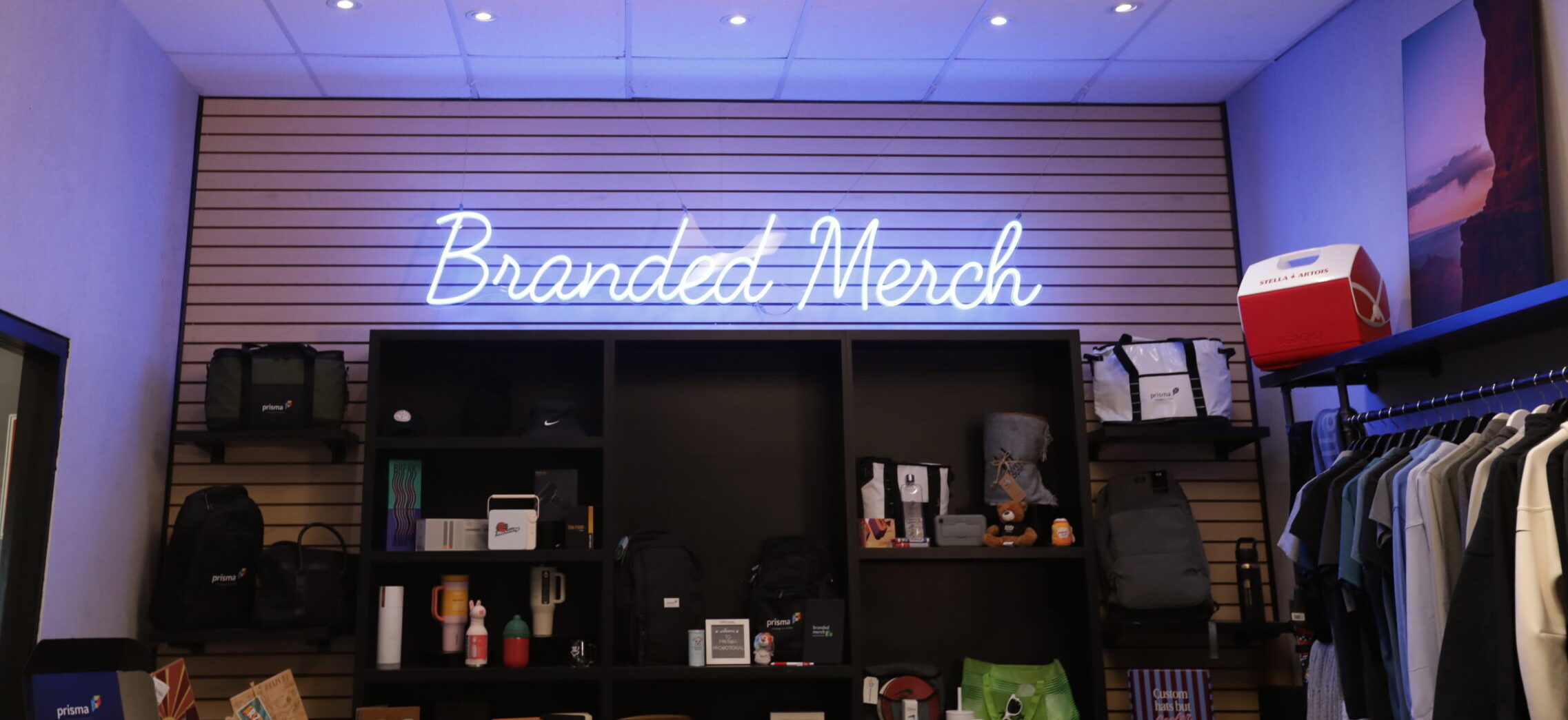 branded merch room