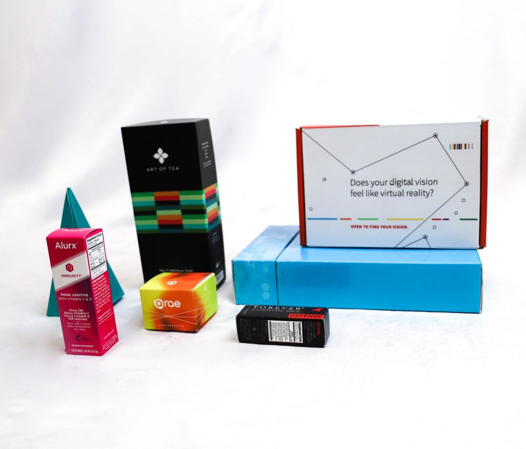 variety of packaging boxes and material