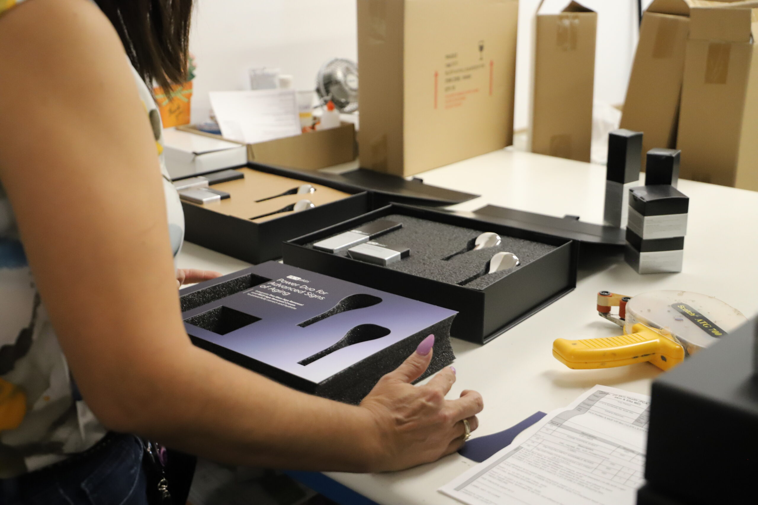 woman assembling kit for PCA Skin