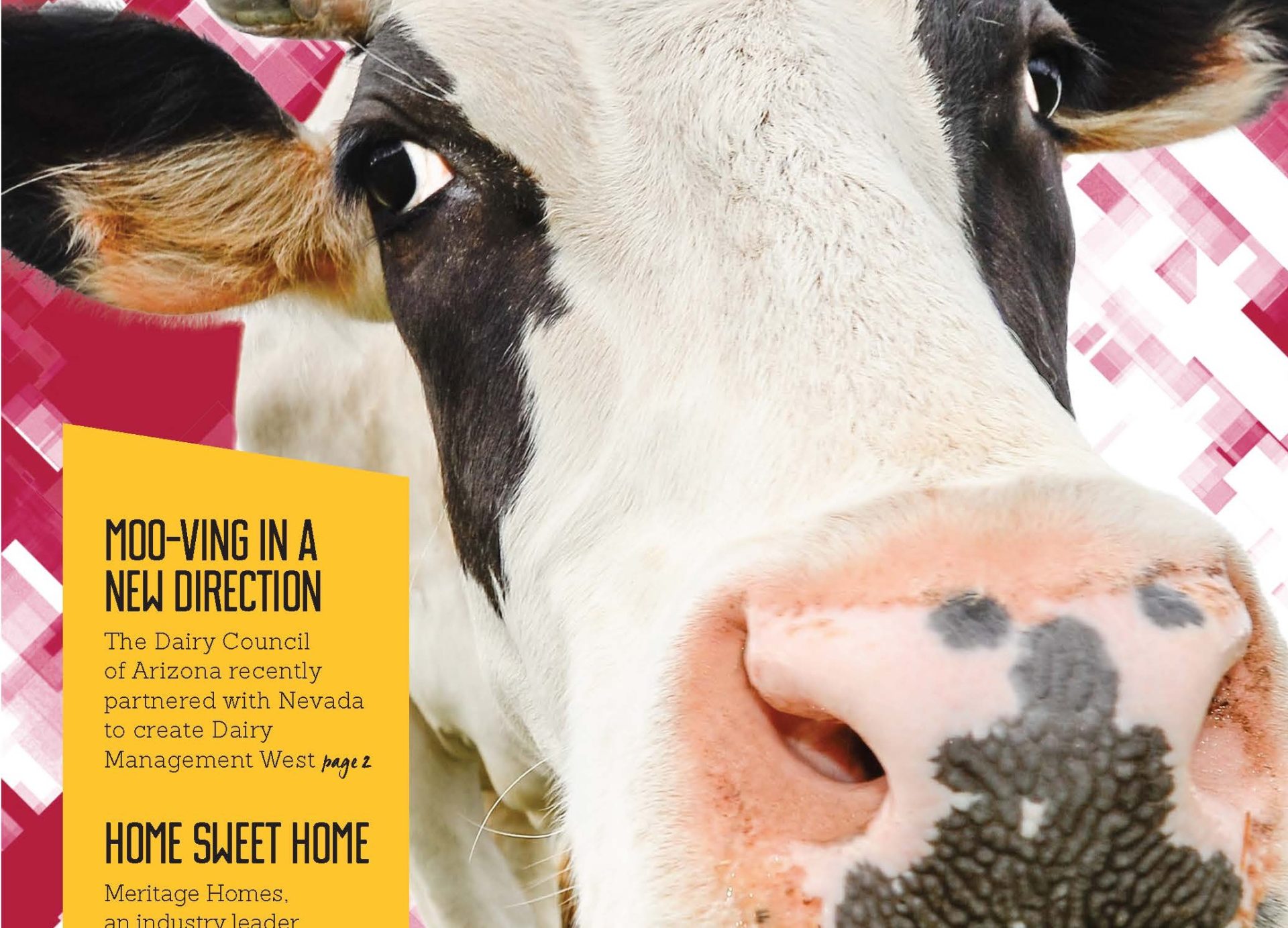 May 2018 Prisma PROGRESS newsletter cover featuring a close-up cow photo and headline teasers.