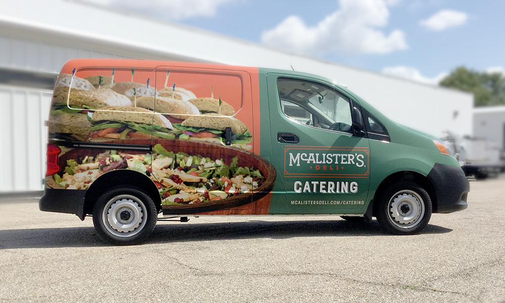 McAlister's Deli wrapped van in parking lot