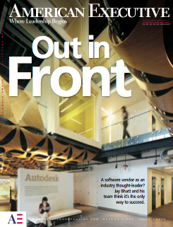 Spring issue cover of American Executive magazine featuring the "Out in Front" story. Prisma: In the news
