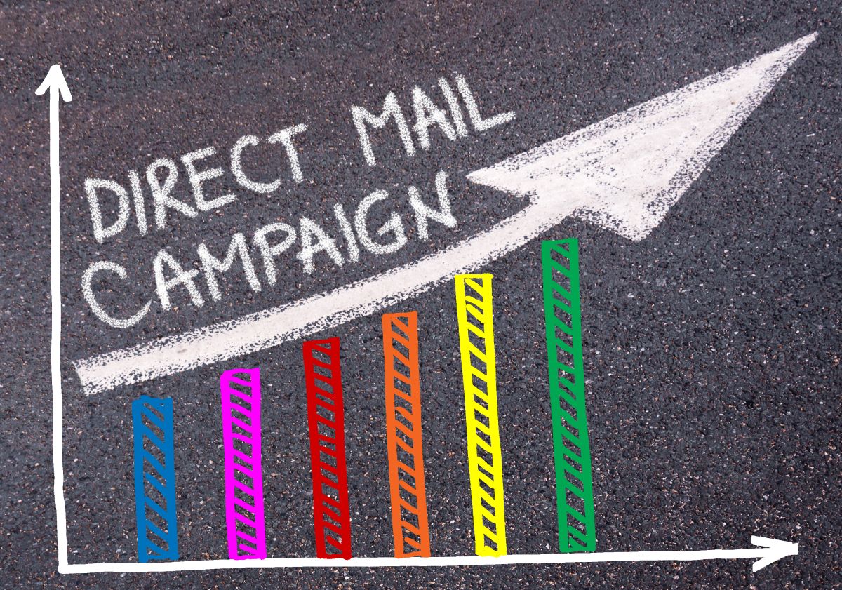 Colorful chalkboard Direct Mail Campaign graph