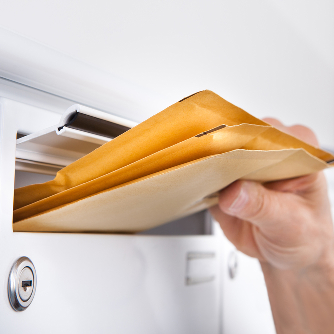 envelopes in mailbox
