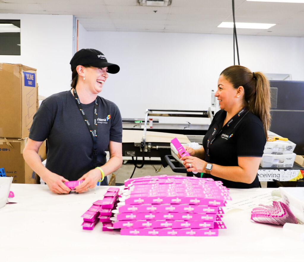 female workers having a laugh